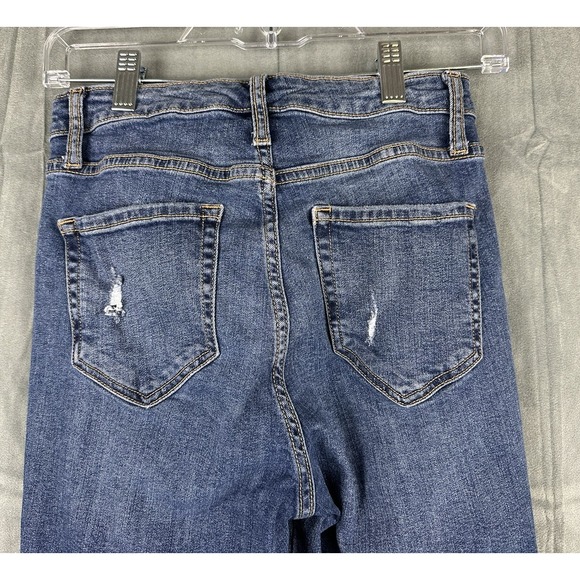 Wild Fable Skinny Jeans Juniors Denim High Rise Distressed Side Stripe 25x27 - Picture 3 of 9